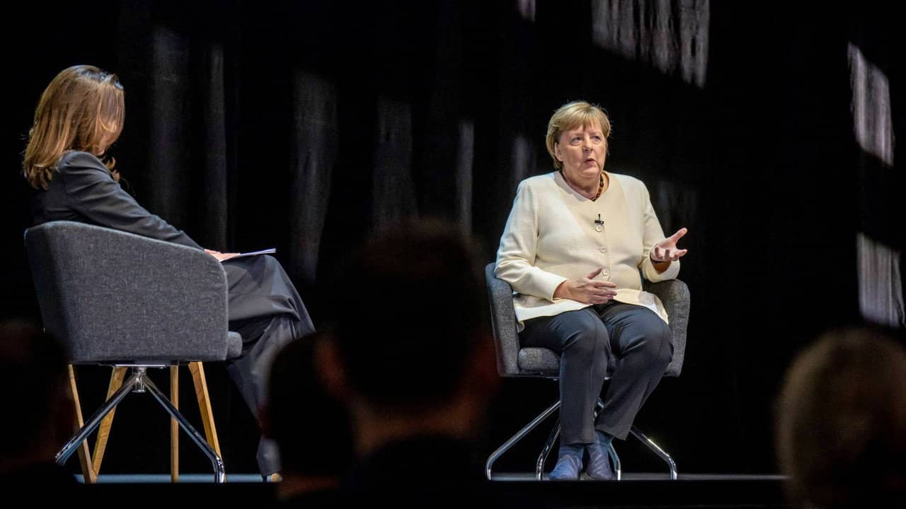 Angela Merkel - Freiheit backdrop