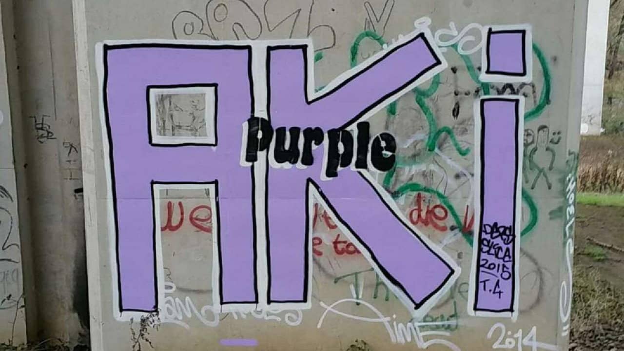The Man Who Squeezes Muscles: Searching for Purple Aki backdrop