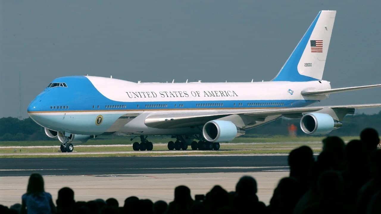 On Board Air Force One backdrop