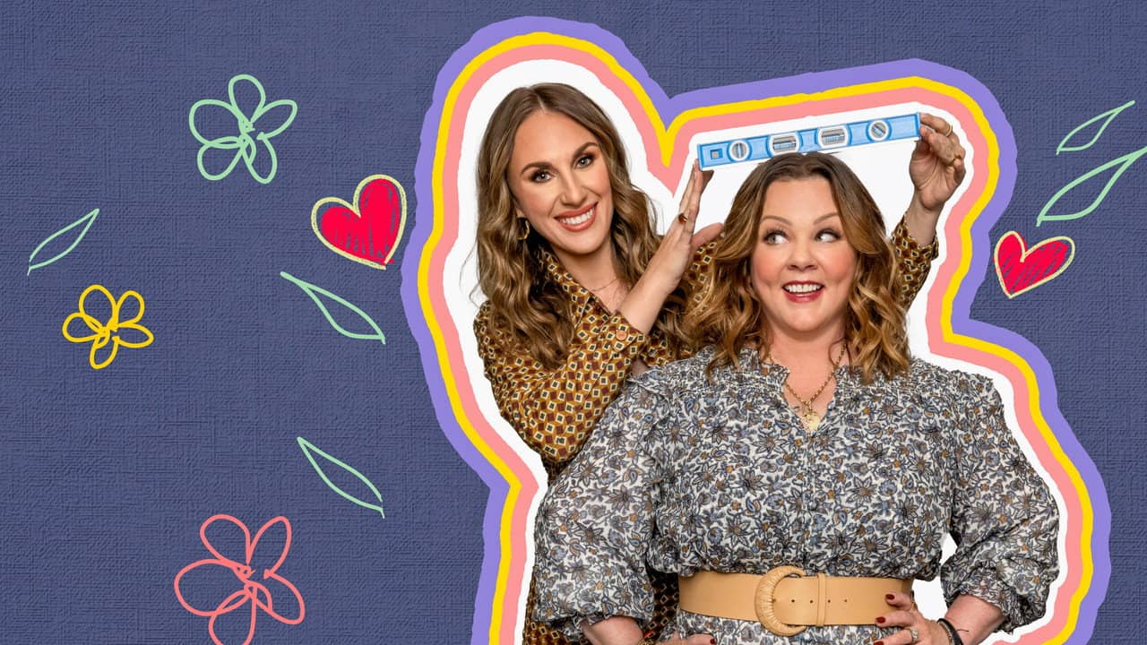 The Great Giveback with Melissa McCarthy and Jenna Perusich backdrop