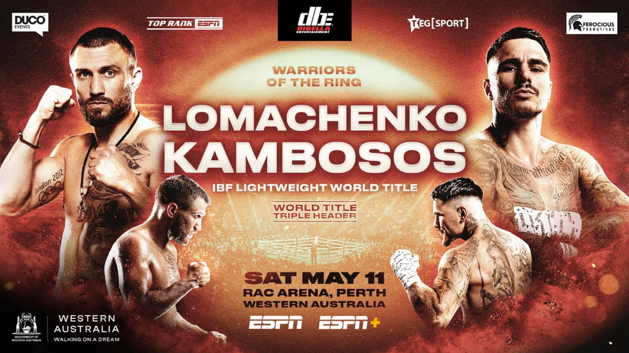 Vasyl Lomachenko vs. George Kambosos Jr. backdrop