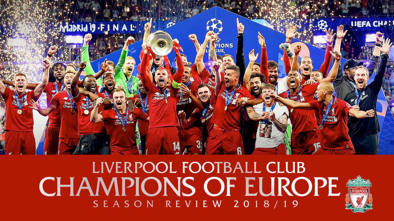 Liverpool Football Club Champions of Europe Season Review 2018/19 backdrop