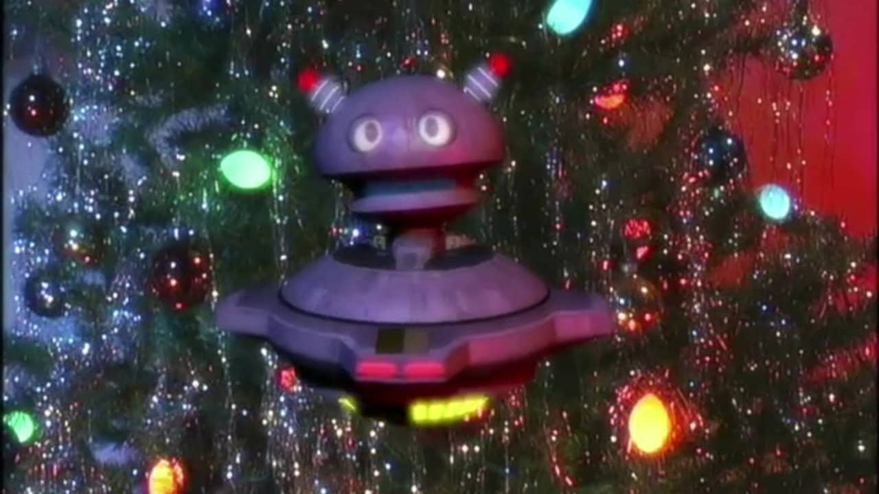 The Alpha-Bots Christmas backdrop