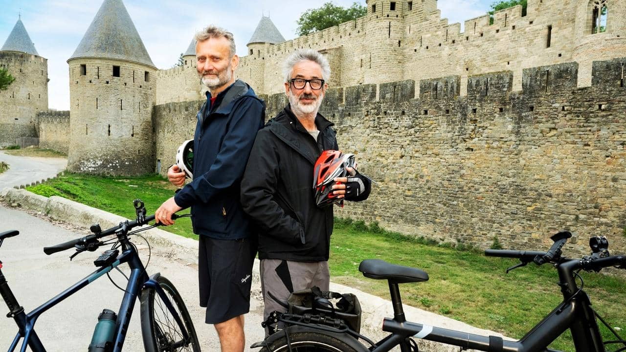 Two Men on a Bike backdrop