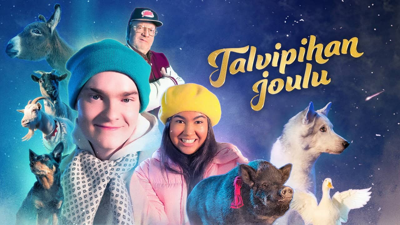 Joulukalenteri: Talvipihan joulu backdrop