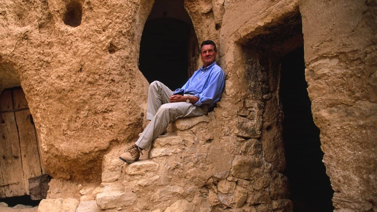 Sahara with Michael Palin backdrop