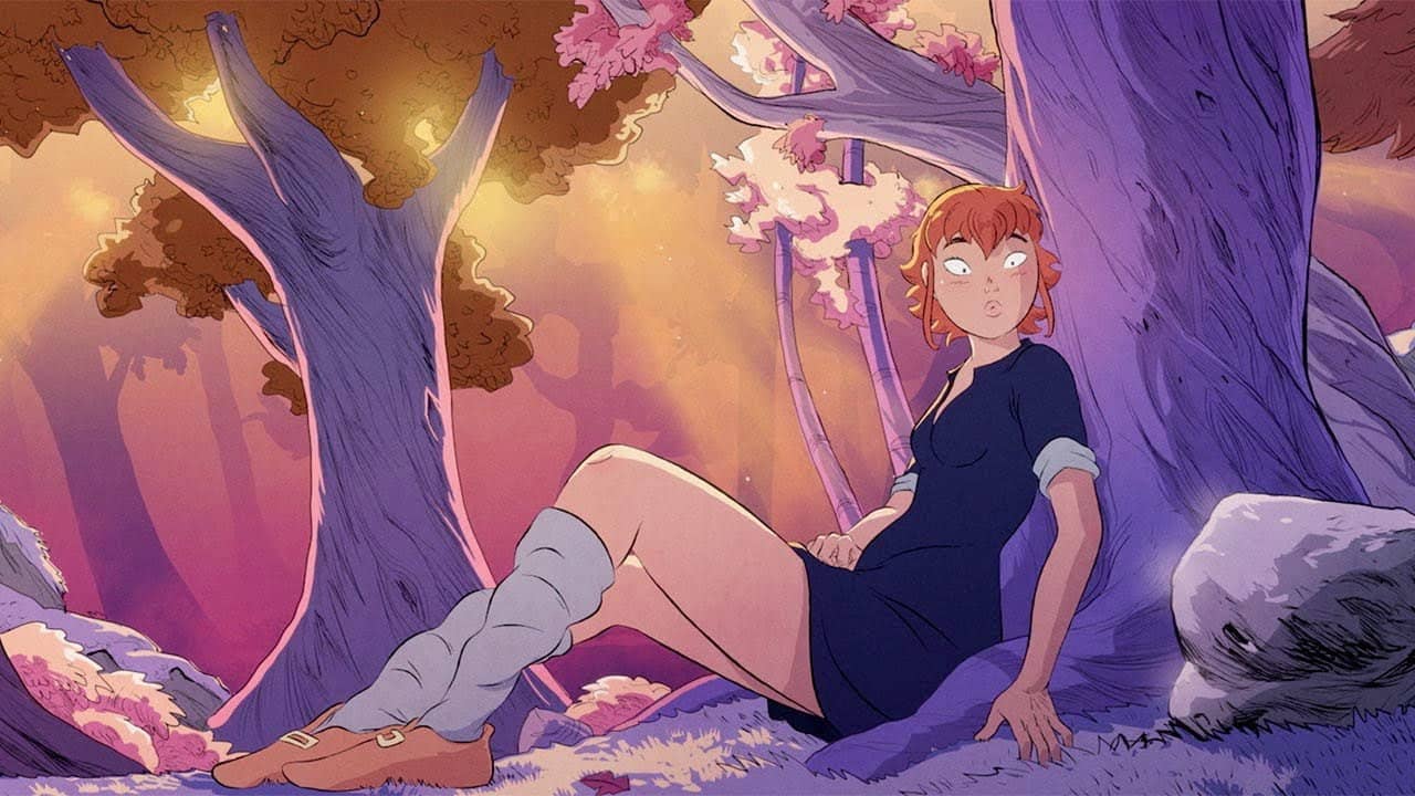 Girl and Wolf backdrop