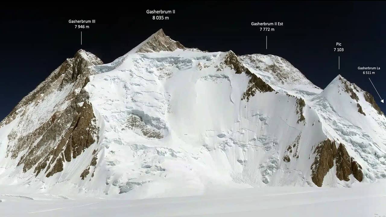 Lyon Premier 8000, Au Gasherbrum II - 8035m backdrop