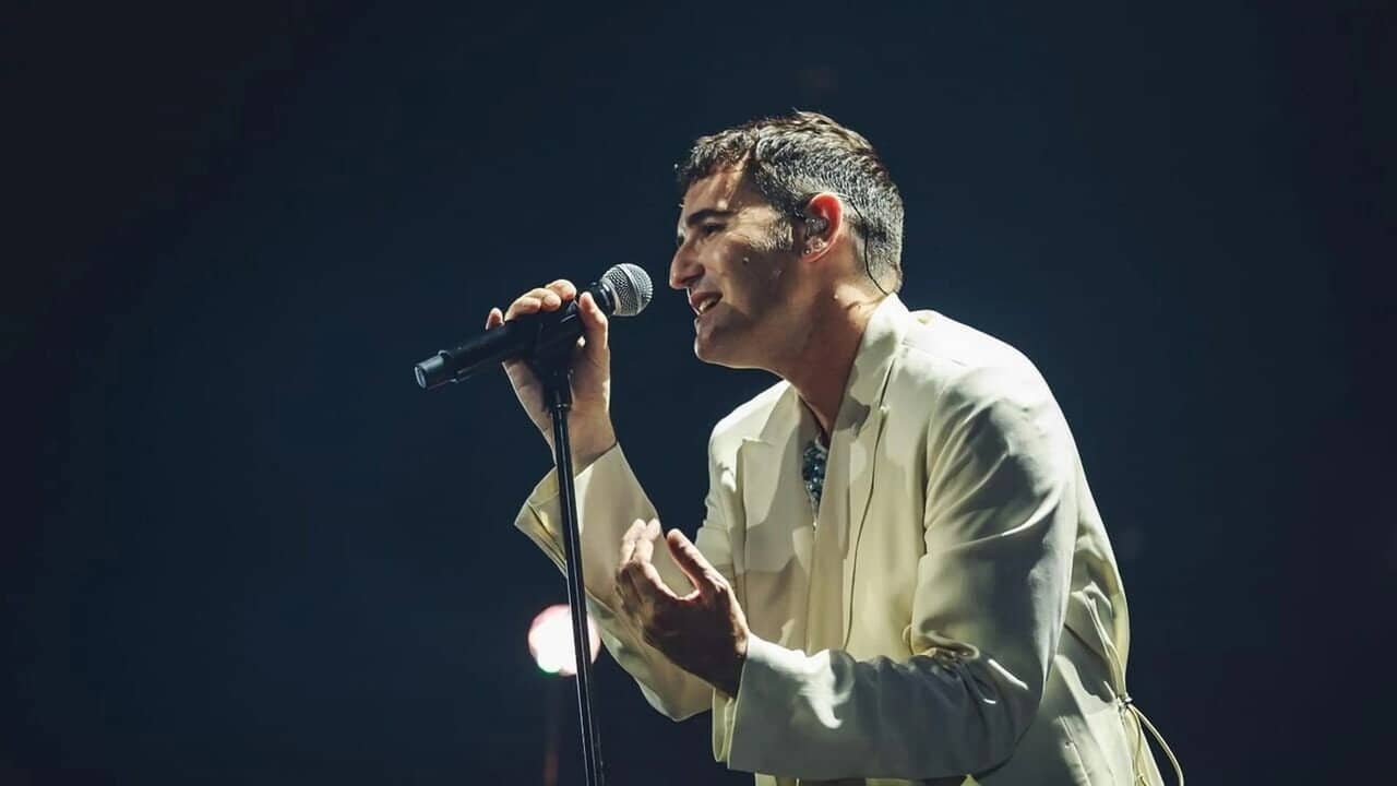 Nicolas Maury aux Francofolies 2023 backdrop