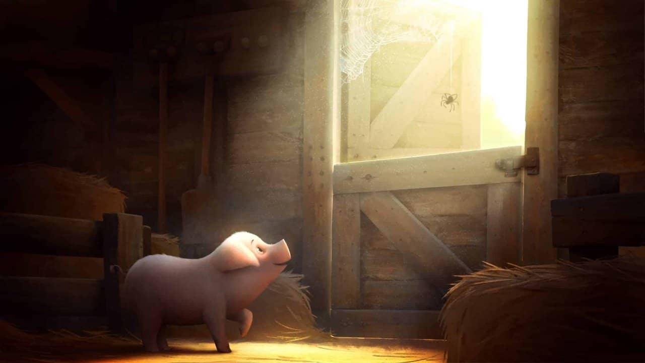 E.B. White's Charlotte's Web backdrop