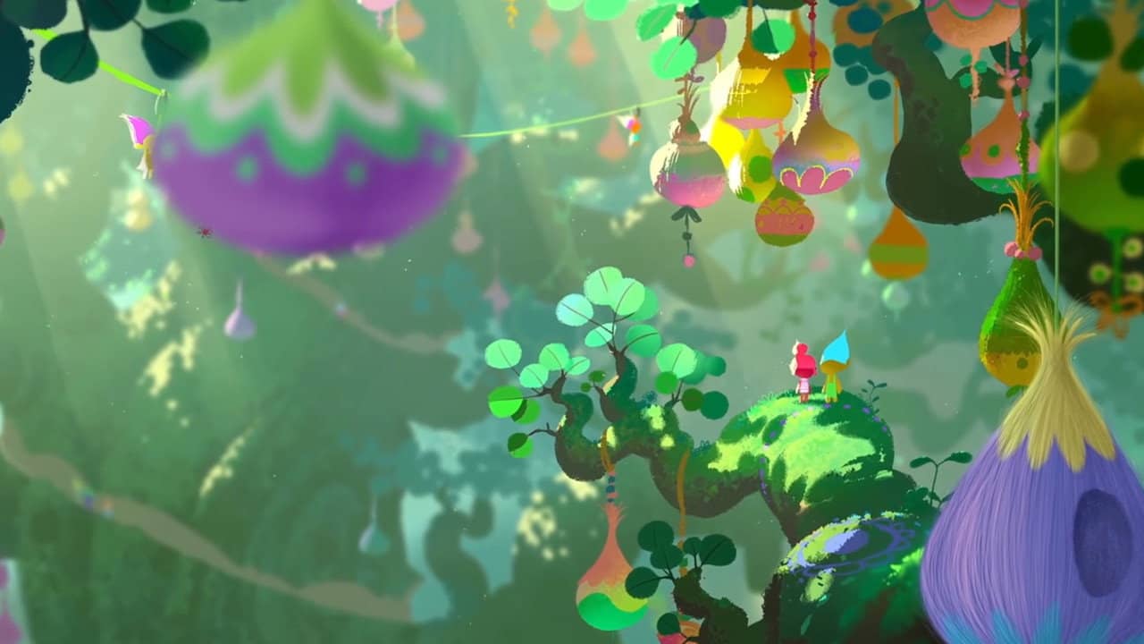 Trolls: Travel Through Troll Village backdrop