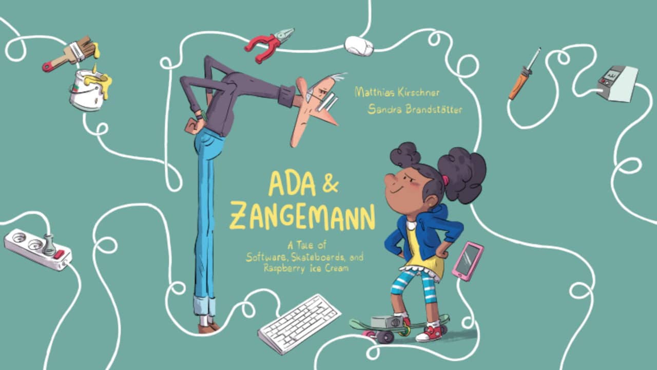 Ada & Zangemann: A Tale of Software, Skateboards, and Raspberry Icre Cream backdrop