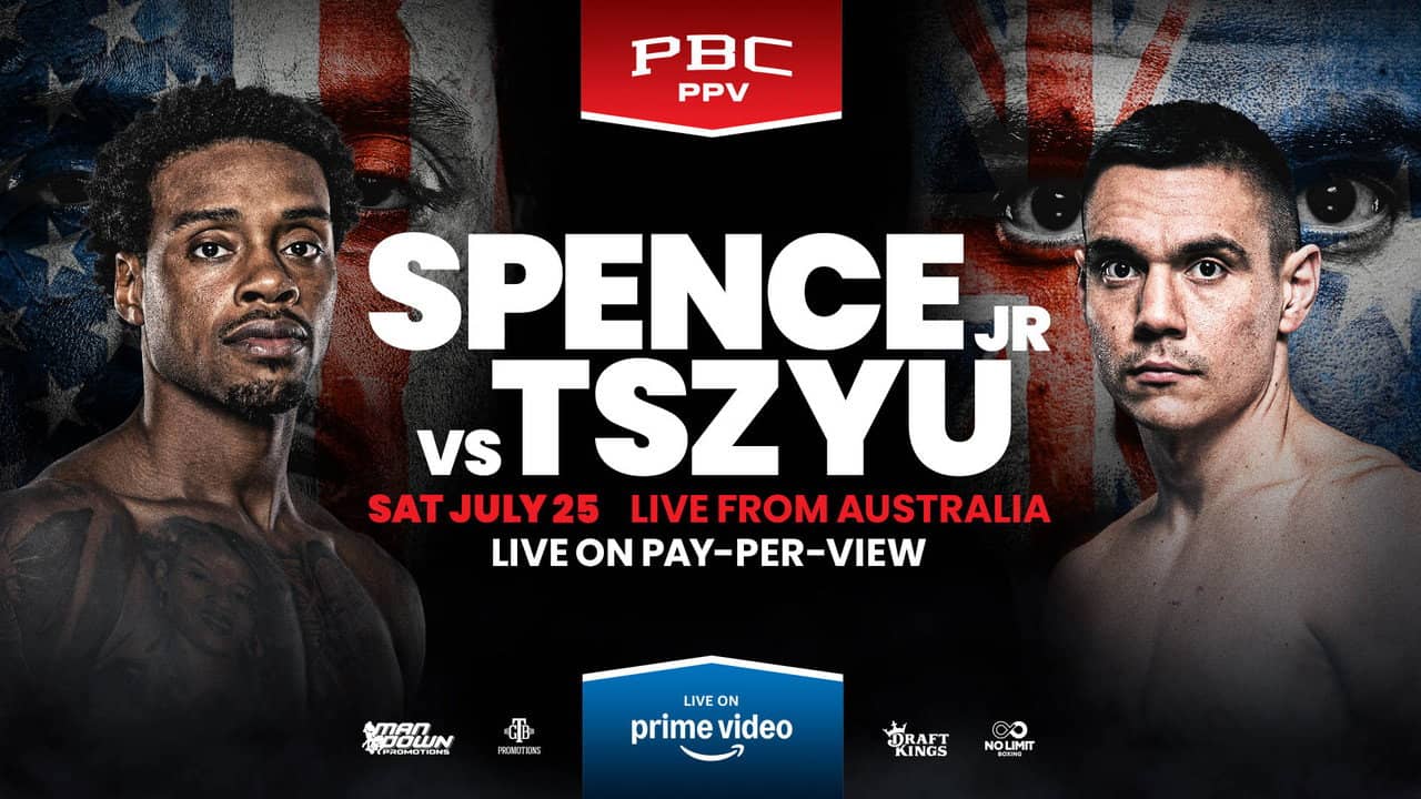 Errol Spence Jr. vs. Tim Tszyu backdrop