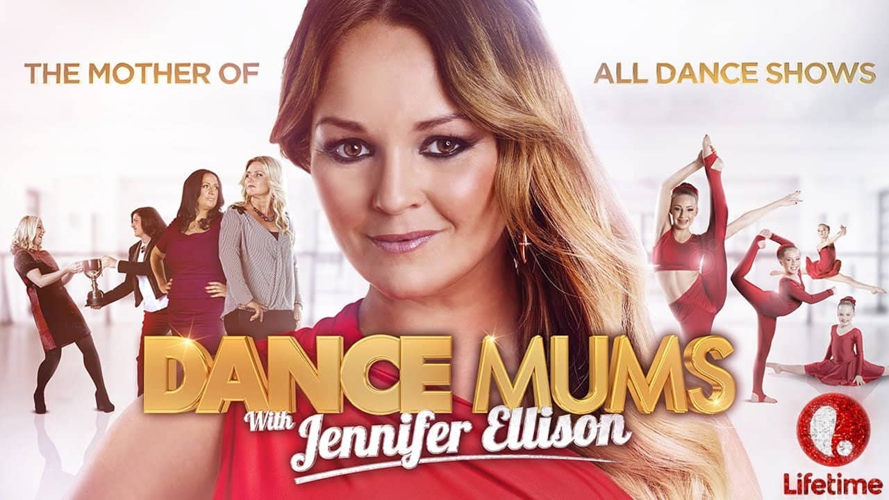 Dance Mums with Jennifer Ellison backdrop
