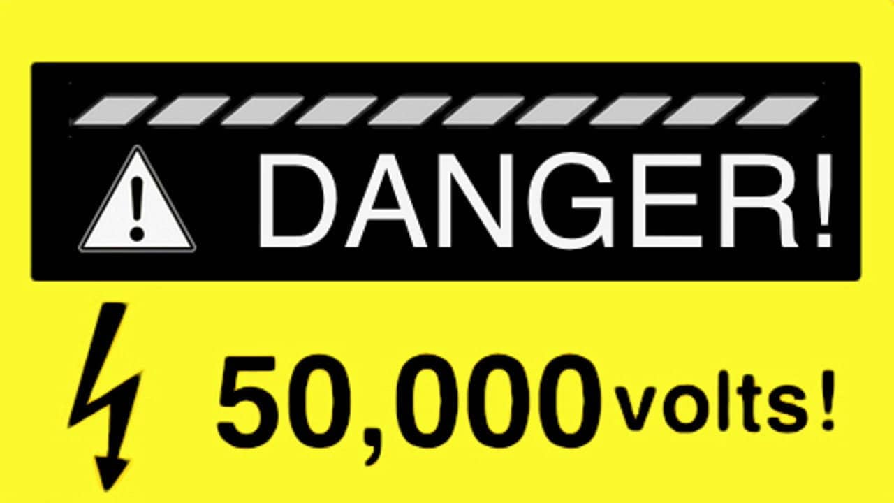 Danger! 50,000 Volts! backdrop