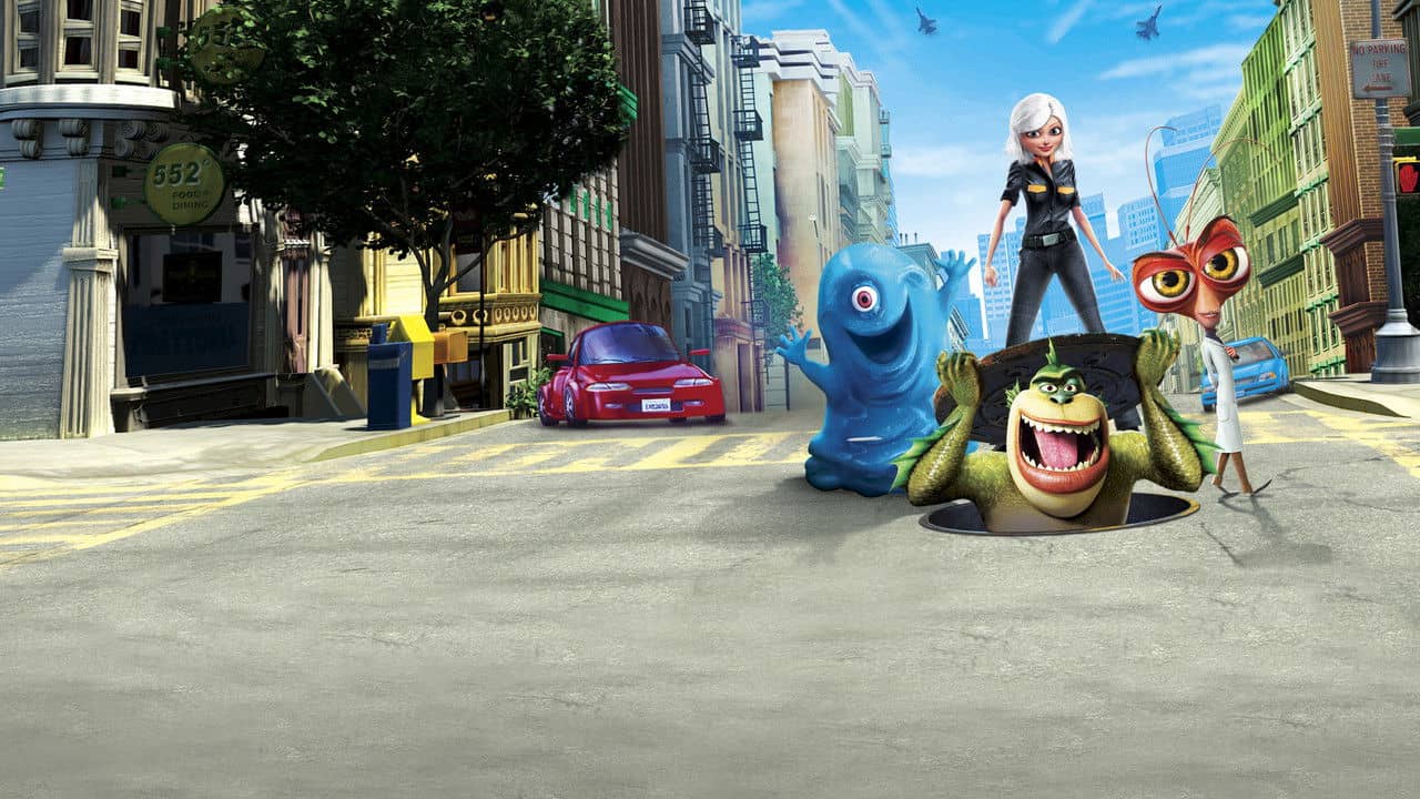 Monsters vs Aliens backdrop
