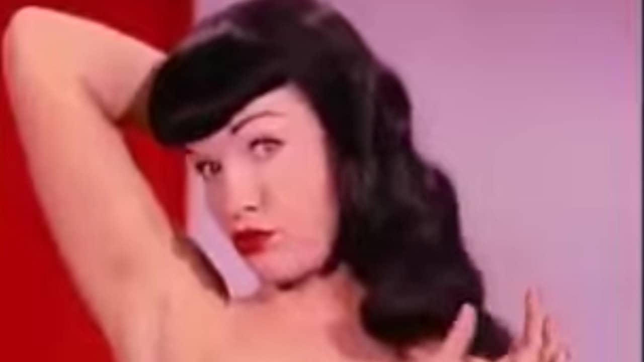 Bettie Page In Red Lingerie backdrop