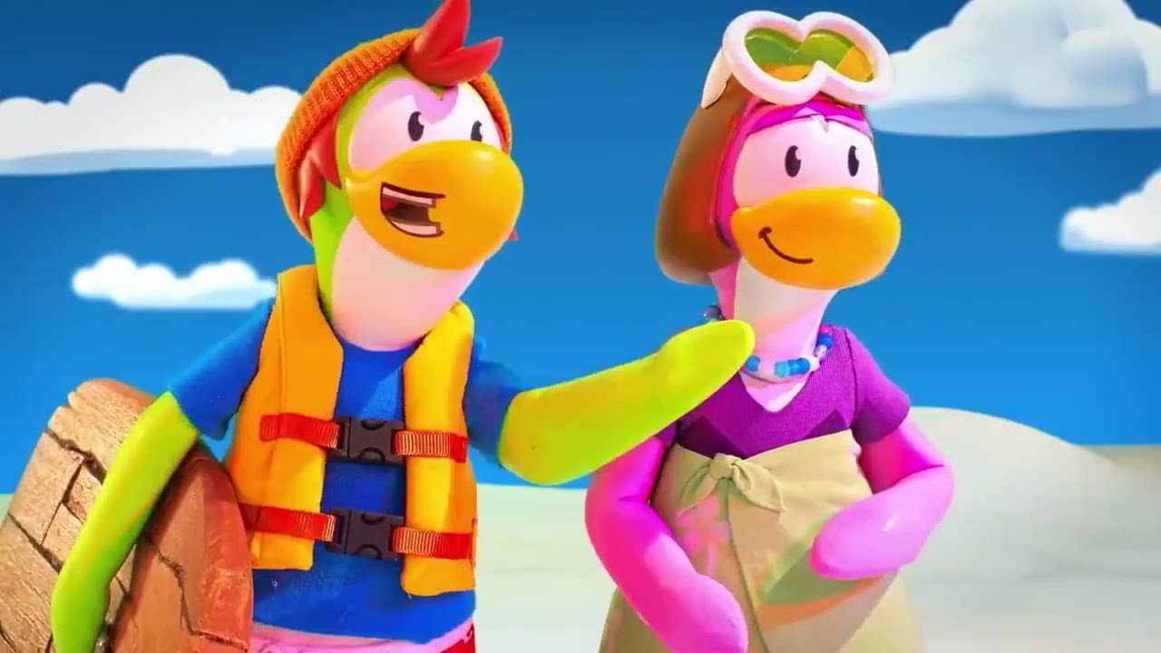 Club Penguin Monster Beach Party backdrop