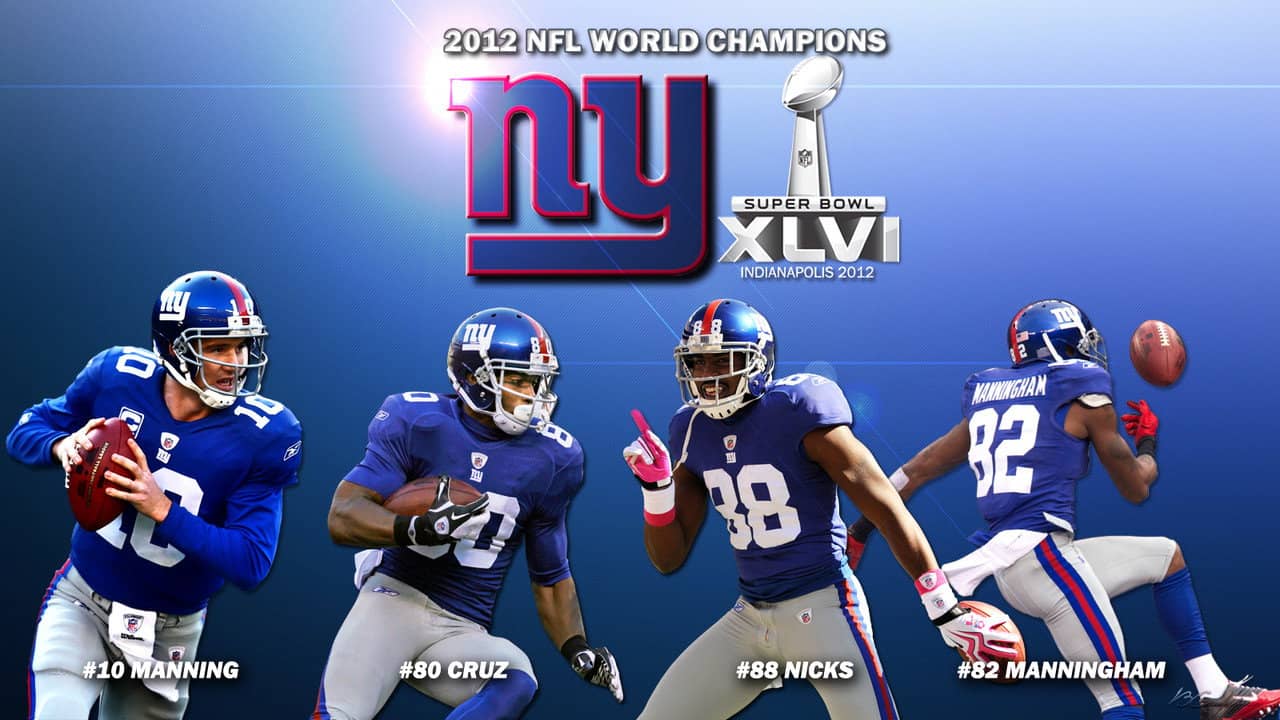 Super Bowl XLVI Champions: New York Giant‪s backdrop