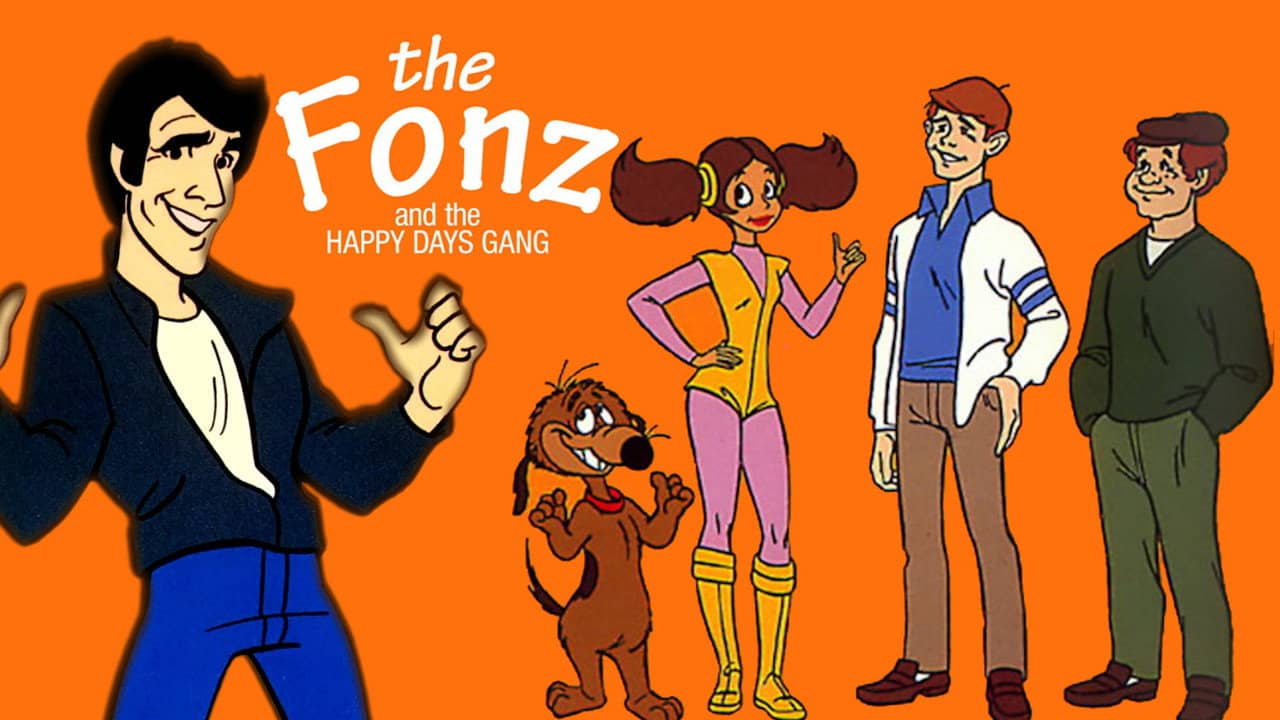 The Fonz and the Happy Days Gang backdrop