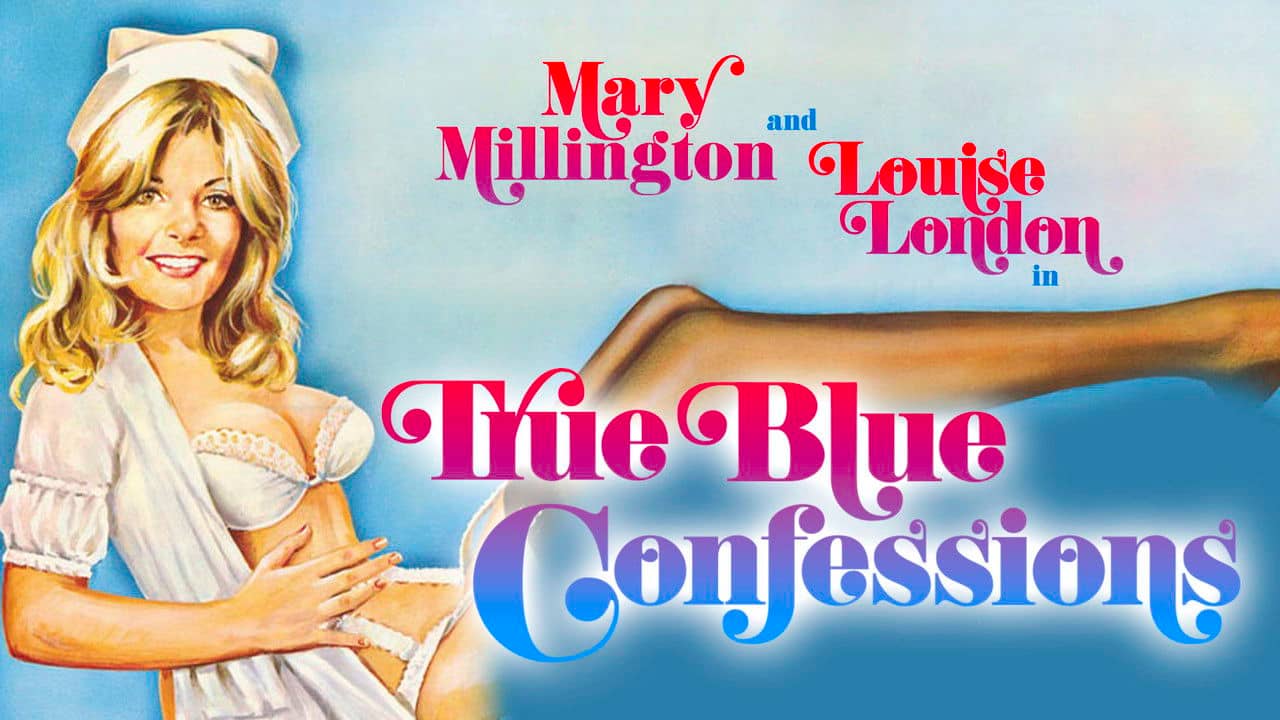 Mary Millington's True Blue Confessions backdrop