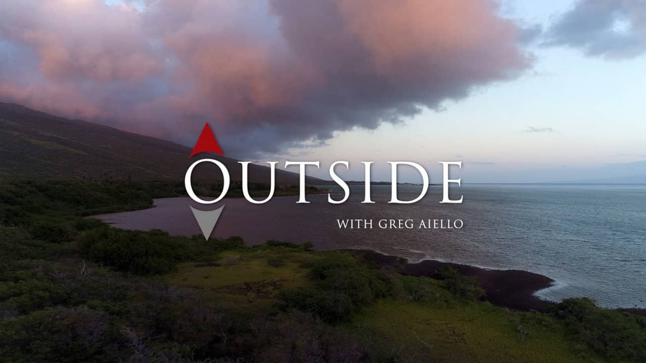 Outside with Greg Aiello backdrop