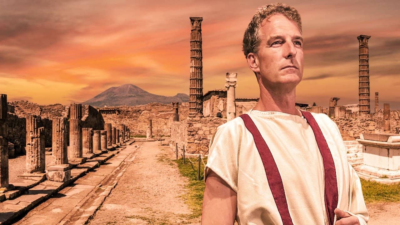 Pompeii: Life in the City with Dan Snow backdrop