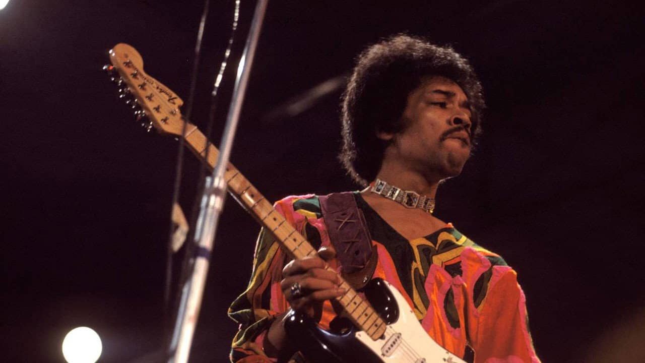 Jimi Hendrix at the Isle of Wight backdrop