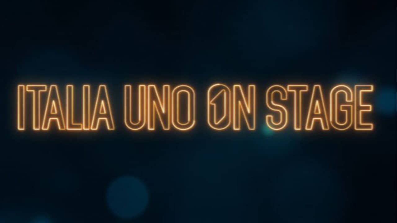 Italia Uno on stage backdrop