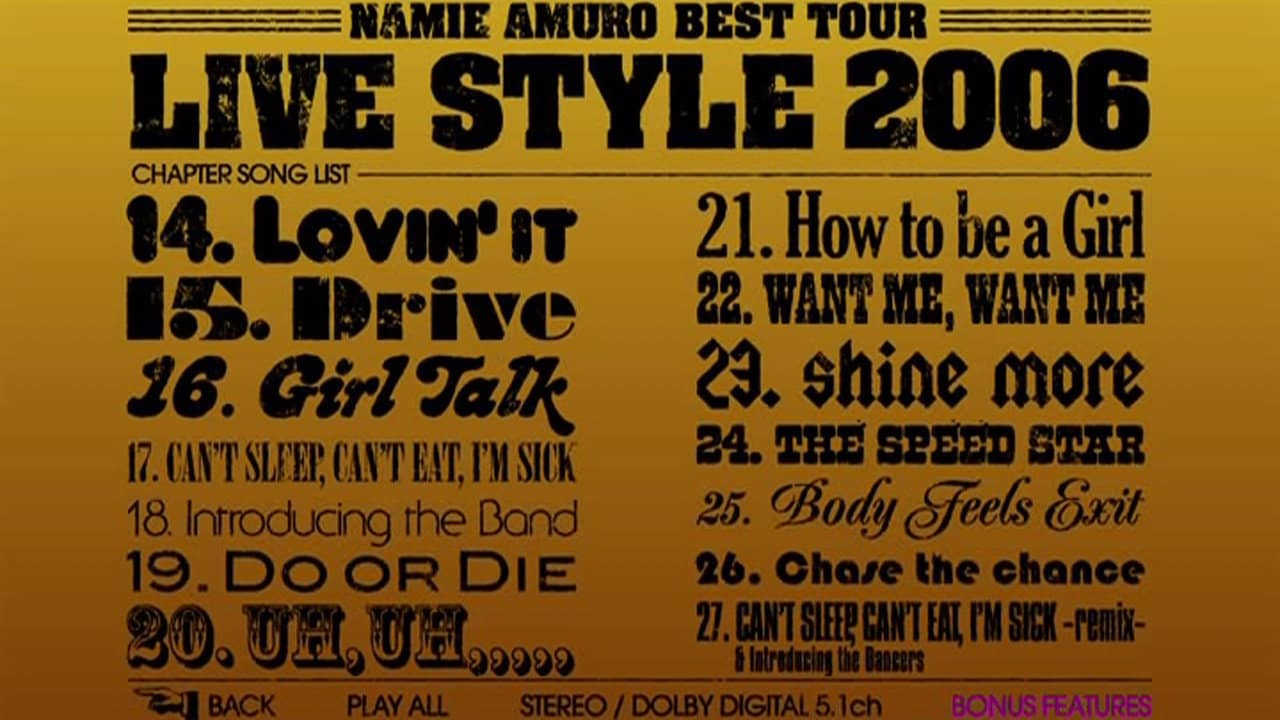 Namie Amuro Best Tour Live Style 2006 backdrop