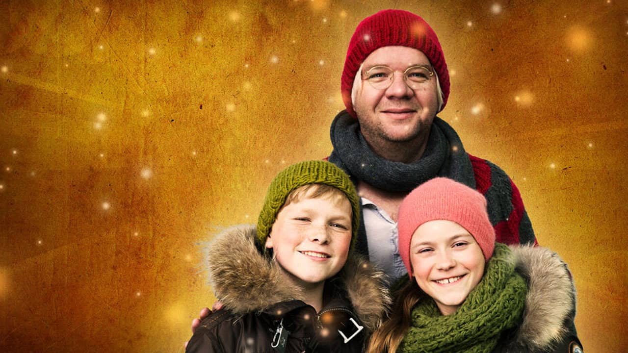 Tvillingerne og Julemanden backdrop