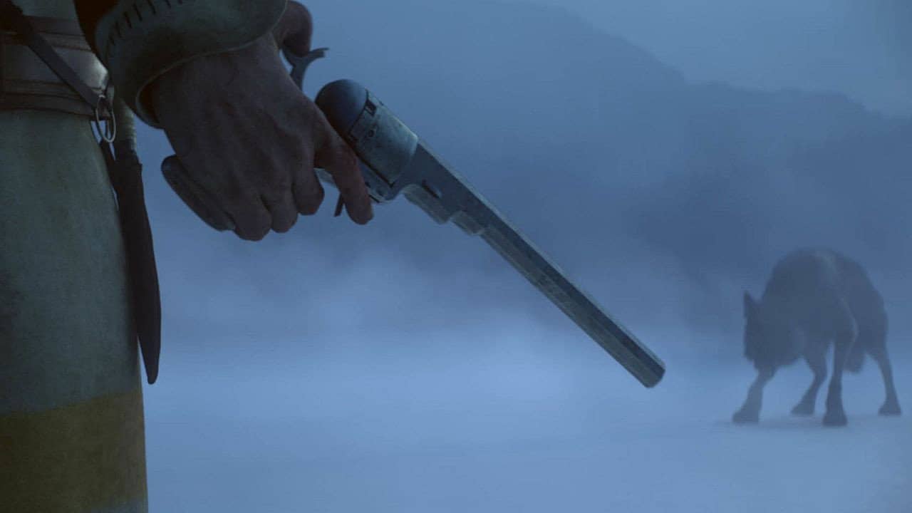 Alone: a Wolf's Winter backdrop