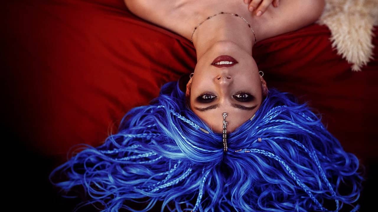 Blue backdrop