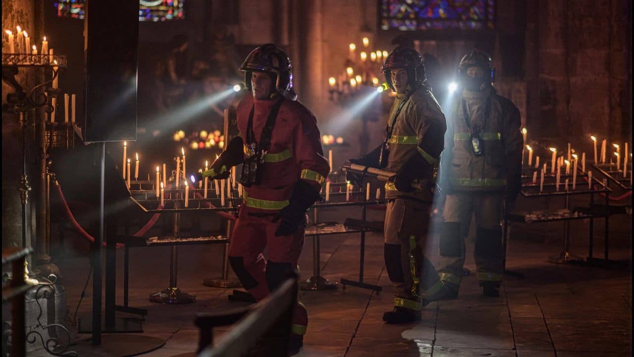 Notre-Dame on Fire backdrop