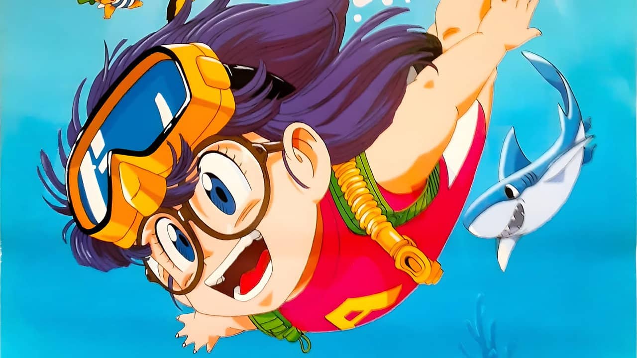 Dr. Slump and Arale-chan: Hoyoyo!! Follow the Rescued Shark... backdrop