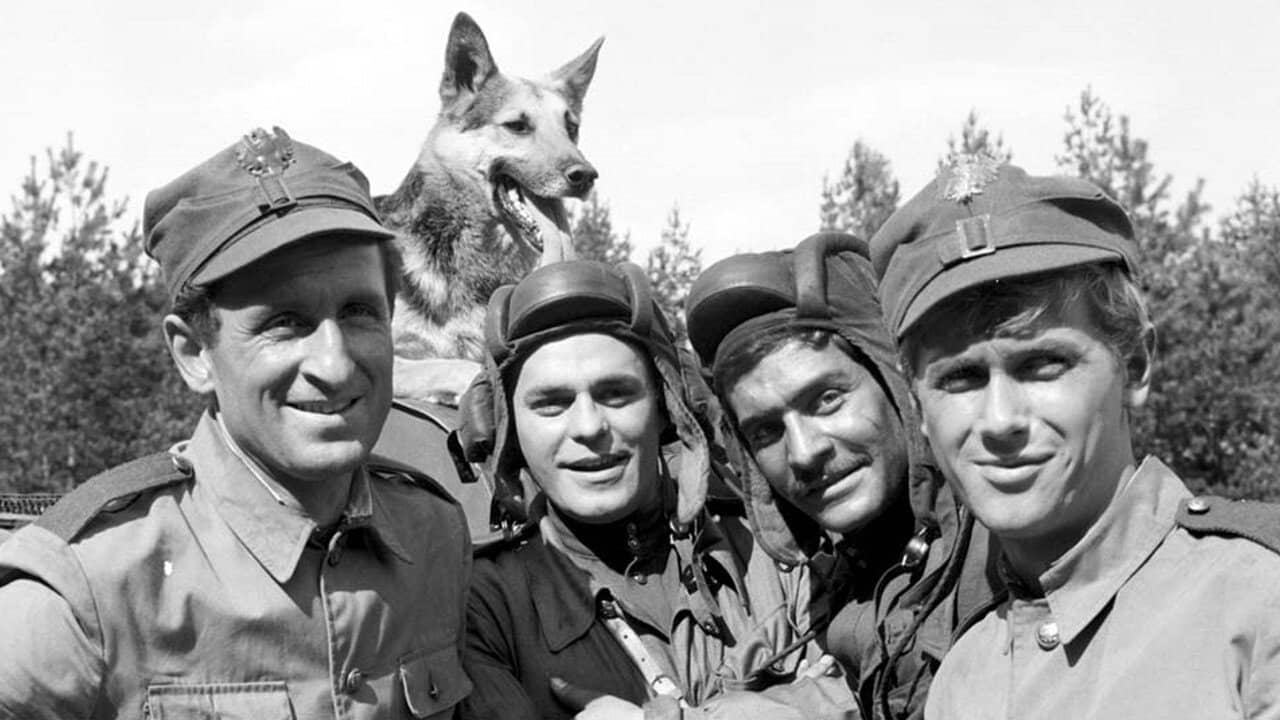 Four Tank-Men and a Dog backdrop