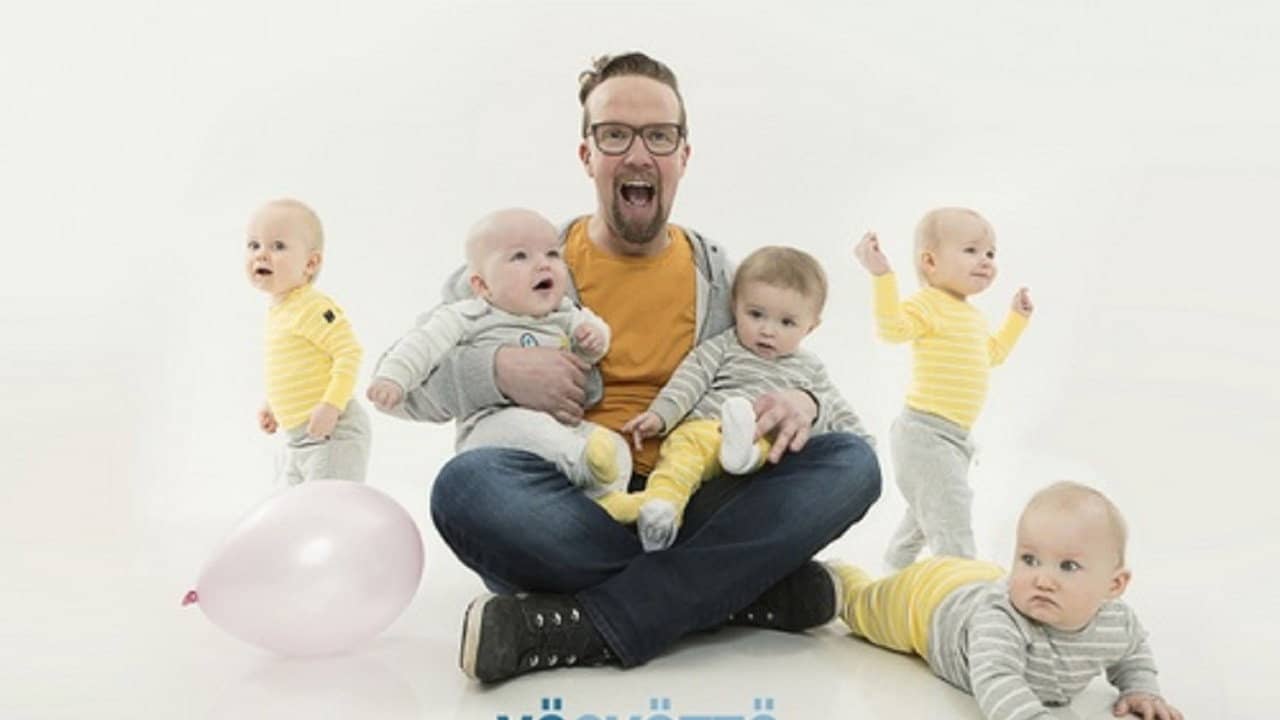 Man and a Baby backdrop