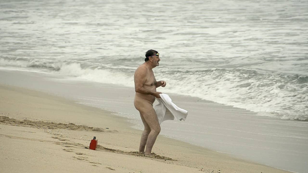 European Man...American Beach backdrop
