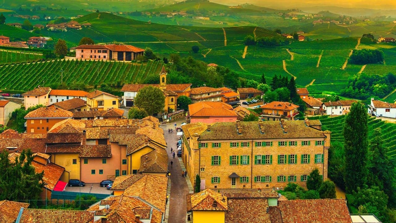 Aerial Italy backdrop