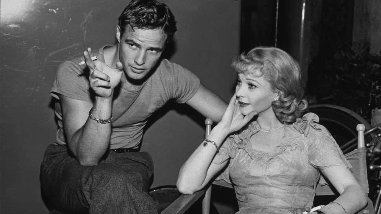 Flashing Images of Vivien Leigh and Marlon Brando backdrop