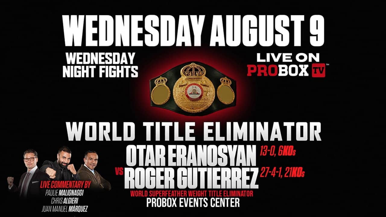 Otar Eranosyan vs. Roger Gutierrez backdrop