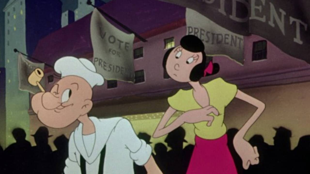 Olive Oyl for President backdrop