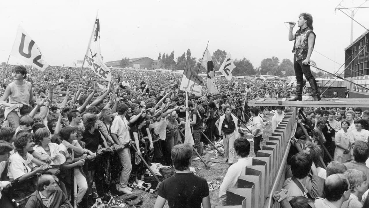U2 Live at the Rock Werchter Festival 1982 backdrop
