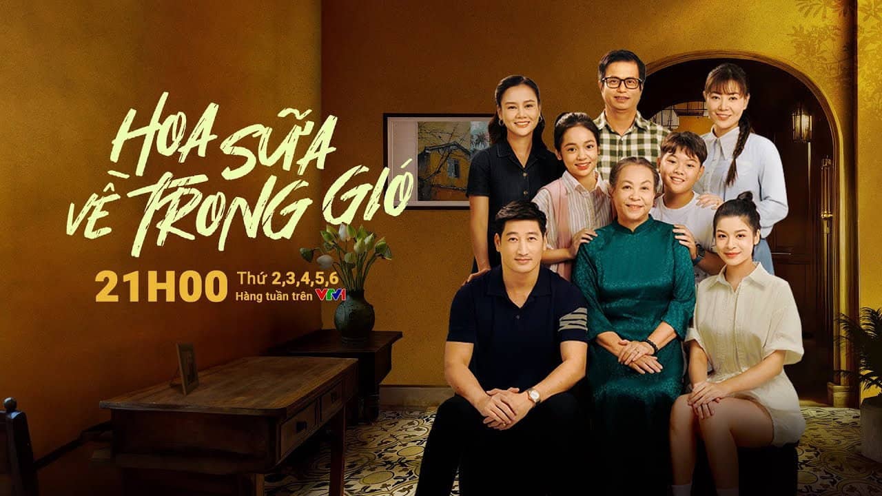 Hoa sữa về trong gió backdrop
