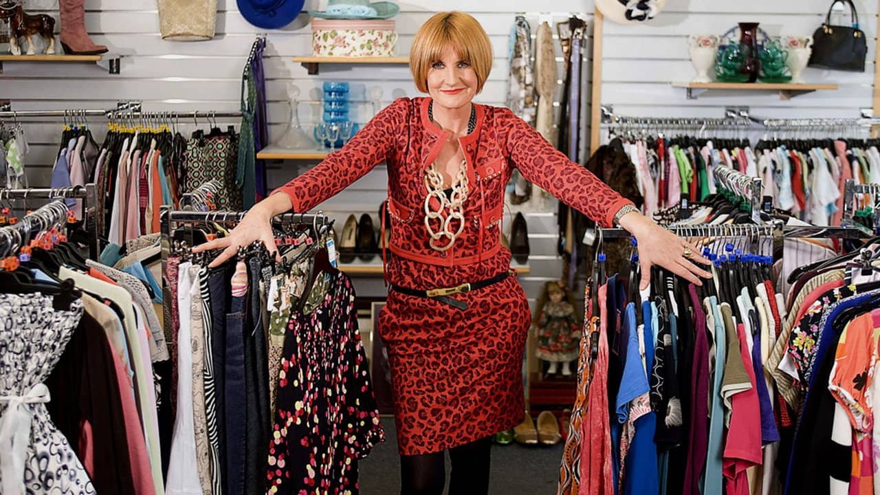 Mary Queen of Charity Shops backdrop