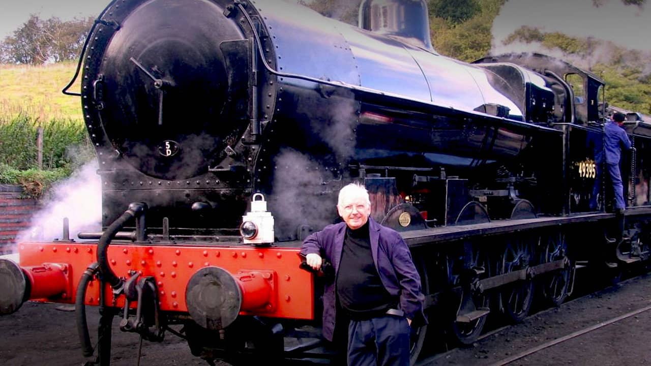 Trains with Pete Waterman backdrop