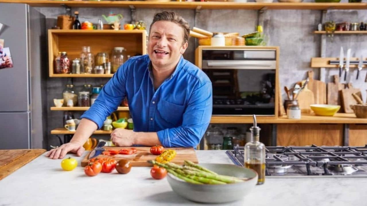Jamie: Keep Cooking and Carry On backdrop