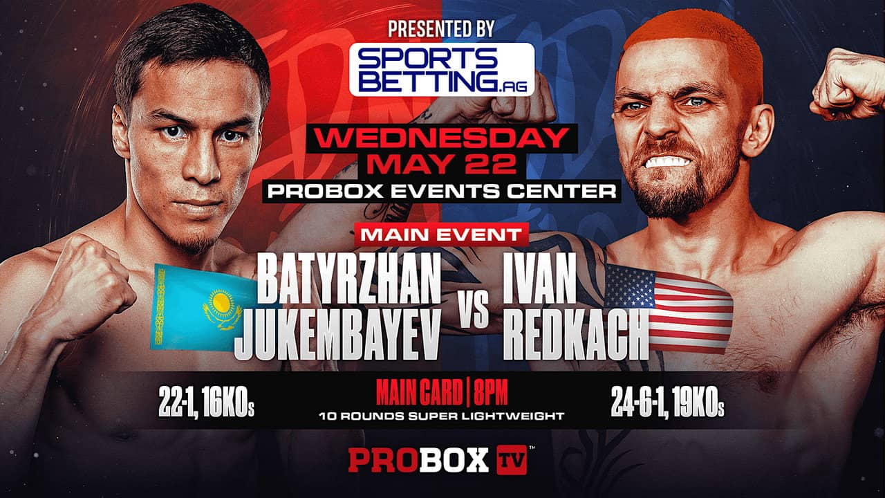 Batyrzhan Jukembayev vs. Ivan Redkach backdrop