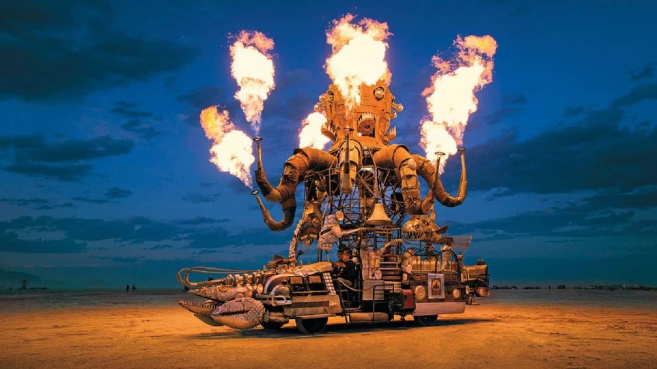 Journey to the Flames: 10 Years of Burning Man backdrop