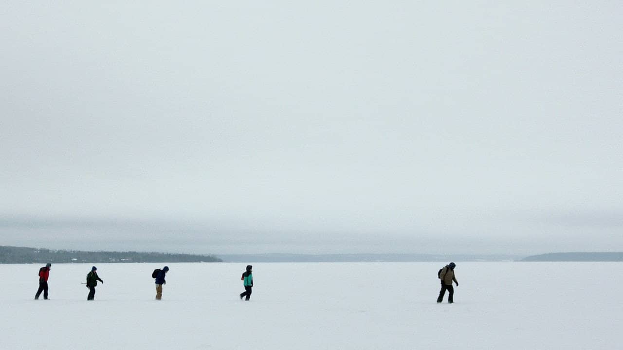 Skating to New York backdrop